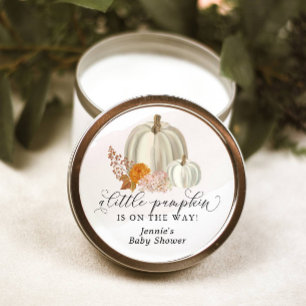 Sticker Rond Petit Citrouille sur le chemin Baby shower Customi