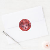 STICKER ROND PETIT CLOWN ROUGE (Enveloppe)
