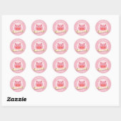 Sticker Rond Petit cochon (Feuille)
