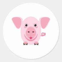 Petit cochon rose heureux mignon