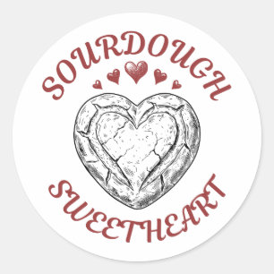 Sticker Rond Petit cœur au levain – Cadeau drôle de la Saint-Va