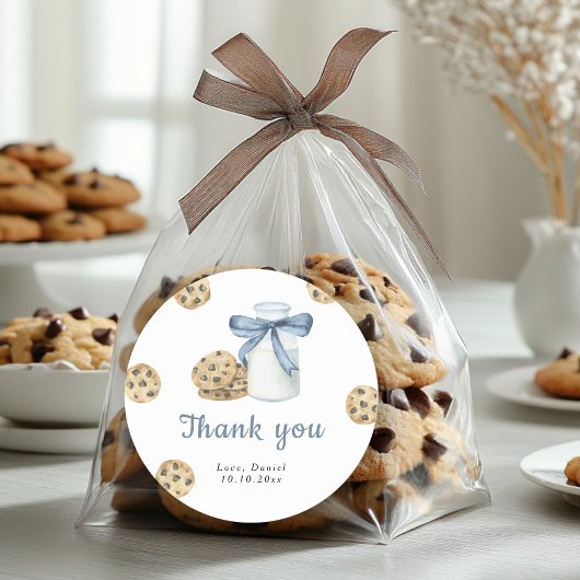 Sticker Rond Petit Cookie d'anniversaire merci