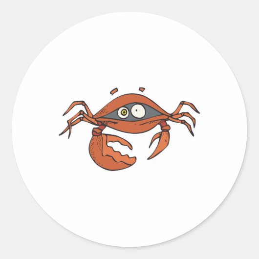 Sticker Rond petit crabe effrayé (Devant)