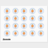 Sticker Rond Petit Cutie Thème Baby shower Bleu Faveur (Feuille)
