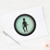 Sticker Rond Petit Danseur Vert (Enveloppe)