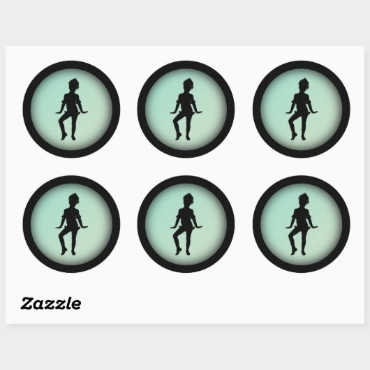 Sticker Rond Petit Danseur Vert (Feuille)