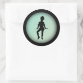 Sticker Rond Petit Danseur Vert (Sac)