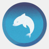 Sticker Rond Petit dauphin blanc (Devant)
