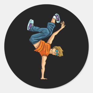 Sticker Rond Petit Déjeuner Chemise Pause Hip Hip Hip Dan