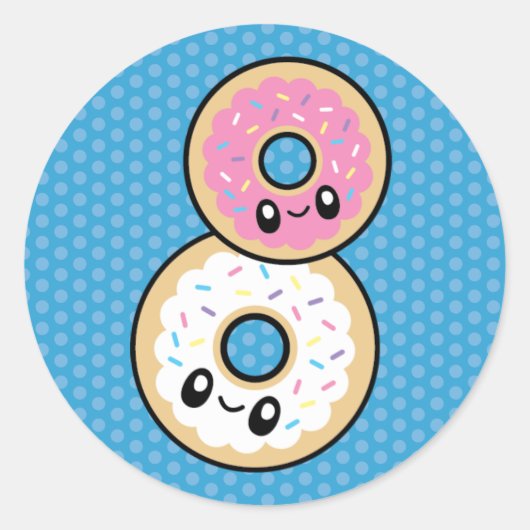 Sticker Rond Petit Déjeuner gourmand Donut (Devant)