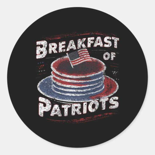 Sticker Rond Petit-Déjeuner Patriots Pancake American Cake 4ème (Devant)