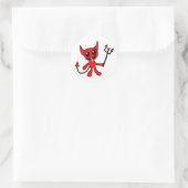 Sticker Rond Petit diable rouge mignon (Sac)