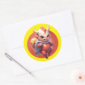 Sticker Rond Petit Diablotin de Feu (Enveloppe)
