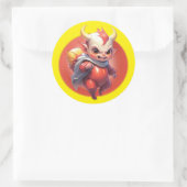 Sticker Rond Petit Diablotin de Feu (Sac)
