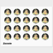 Sticker Rond Petit Dracula Vampire Joyeux Halloween Photo (Feuille)