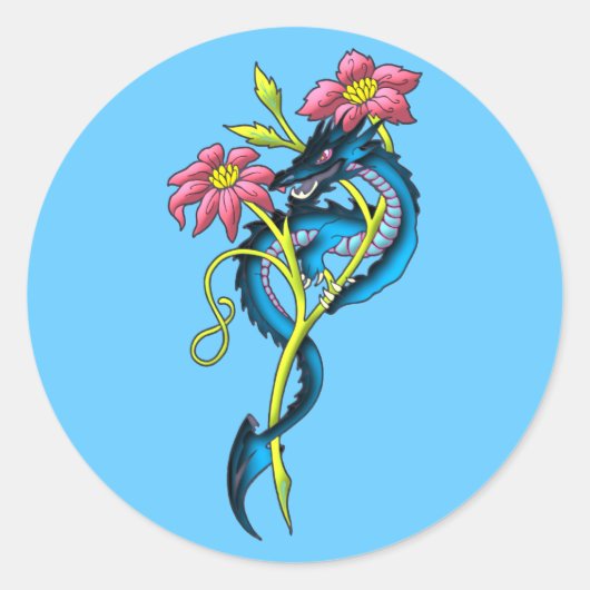 Sticker Rond petit dragon (Devant)