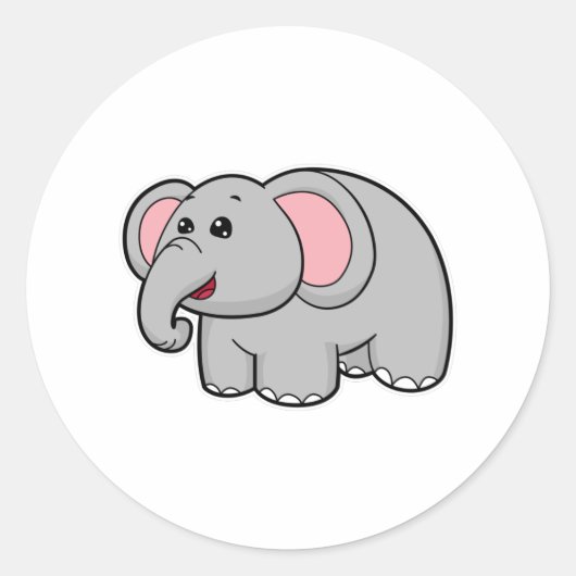 Sticker Rond Petit éléphant (Devant)