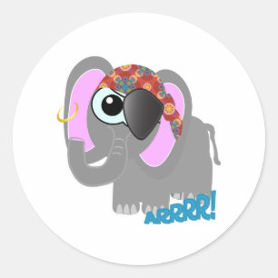 Sticker Rond Petit éléphant de Goofkins pirate
