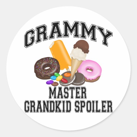 Sticker Rond Petit-enfant Spoiler Mémé (Devant)