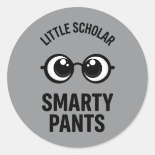 Sticker Rond Petit Érudit Smarty Pants Nerd Gles