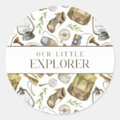 Sticker Rond Petit Explorateur Neutre Personnalisé Faveur (Devant)
