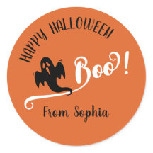Petit fantôme Boo Joyeux Halloween Orange