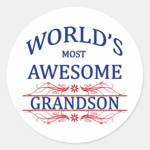 Sticker Rond Petit-fils le plus génial du monde