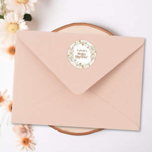 Sticker Rond Petit Fleur sauvage Boho Nature Baby shower à thèm