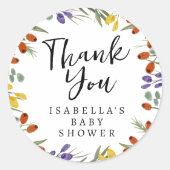 Sticker Rond Petit Fleur sauvage Sur Le Chemin Baby shower Auto (Devant)