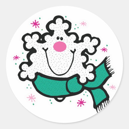 Sticker Rond petit flocon de neige (Devant)