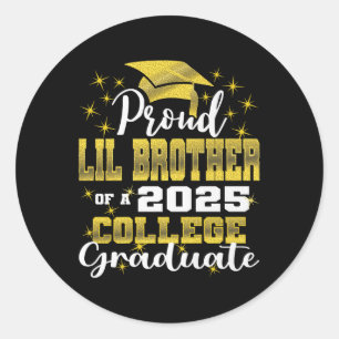 Sticker Rond Petit frère fier de la famille de diplômé universi
