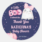 Sticker Rond Petit garçon Halloween fantôme fille baby shower f (Devant)