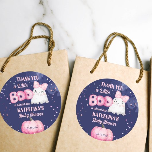 Sticker Rond Petit garçon Halloween fantôme fille baby shower f