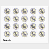 Sticker Rond Petit géant étoilé/Schnauzer standard/miniature (Feuille)