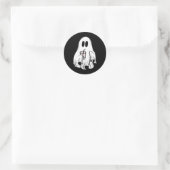 Sticker Rond Petit Ghost Ice Coffee Fun Halloween heureux (Sac)