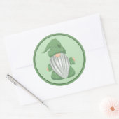 Sticker Rond Petit Gnome Vert Détaillé (Enveloppe)