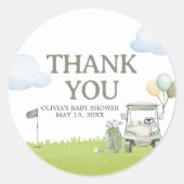 Sticker Rond Petit Golf Bébé Shower Putter (Devant)