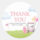 Sticker Rond Petit Golf Bébé Shower Putter (Devant)