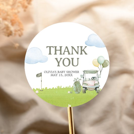 Sticker Rond Petit Golf Bébé Shower Putter