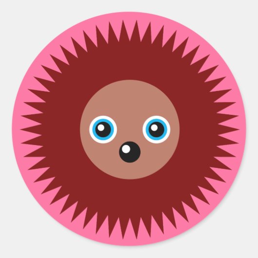 Sticker Rond Petit hérisson mignon (Devant)