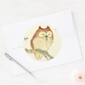 Sticker Rond Petit hibou japonais (Enveloppe)
