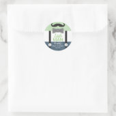 Sticker Rond Petit homme arc cravate vert marine bleu garçon ba (Sac)