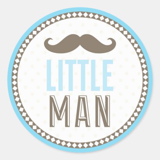 Sticker Rond Petit Homme Moustache bébé (Devant)