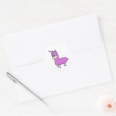 Sticker Rond Petit lamacorn rose (Enveloppe)