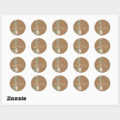 Sticker Rond Petit Lambe doux vert Cupcake Topper (Feuille)