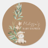 Sticker Rond Petit Lambe doux vert Cupcake Topper (Devant)