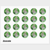 Sticker Rond Petit Lapin (Feuille)