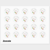 Sticker Rond Petit Lapin Doux (Feuille)