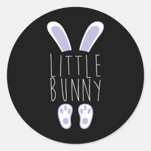 Sticker Rond Petit Lapin Joyeux Chasse Aux Oeufs De Pâques Drôl