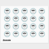 Sticker Rond Petit Lil' Man Mustache Boy Baby shower Favoriser (Feuille)